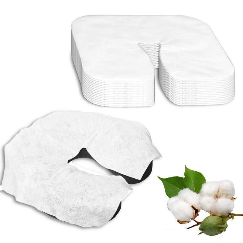 120 Pieces Disposable Face Cradle CoversSilky Soft headrest massage table paper towelsMassage Face Rest for chair massages and massage therapist Face Cradle Covers